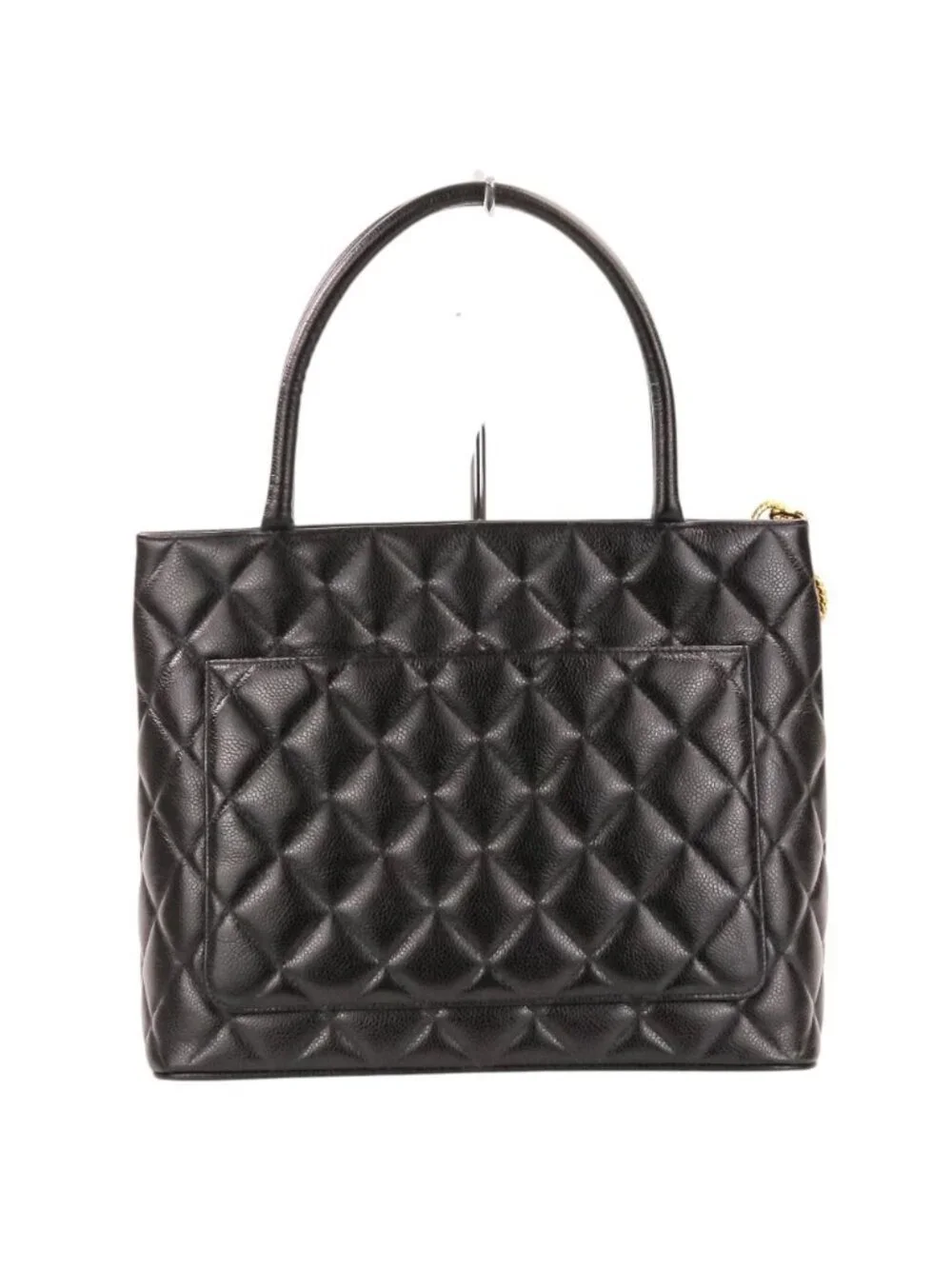 Chanel Caviar Leather Quilted CC Logo Reissue Tote Black